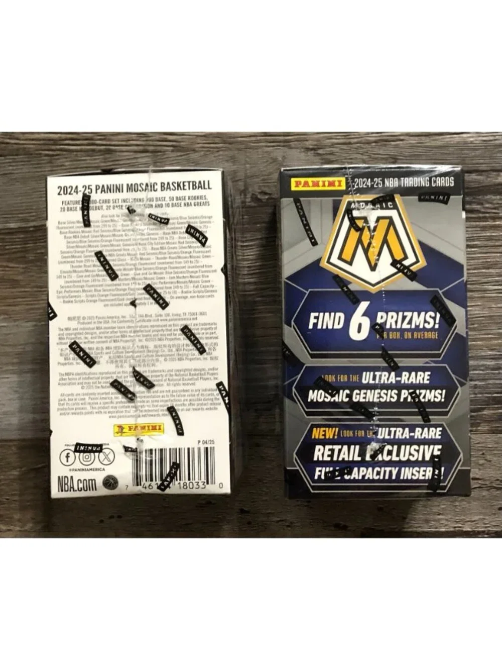 2024-25 Panini Mosaic Basketball Factory Sealed 6 Pack Blaster Box LOT of 2